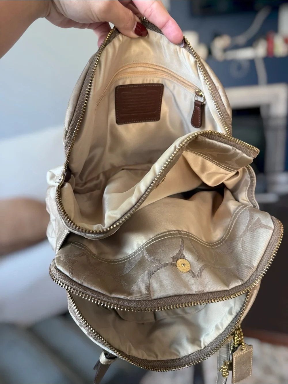 Coach Y2K Sig Bonnie Satchel in Champagne/Gold